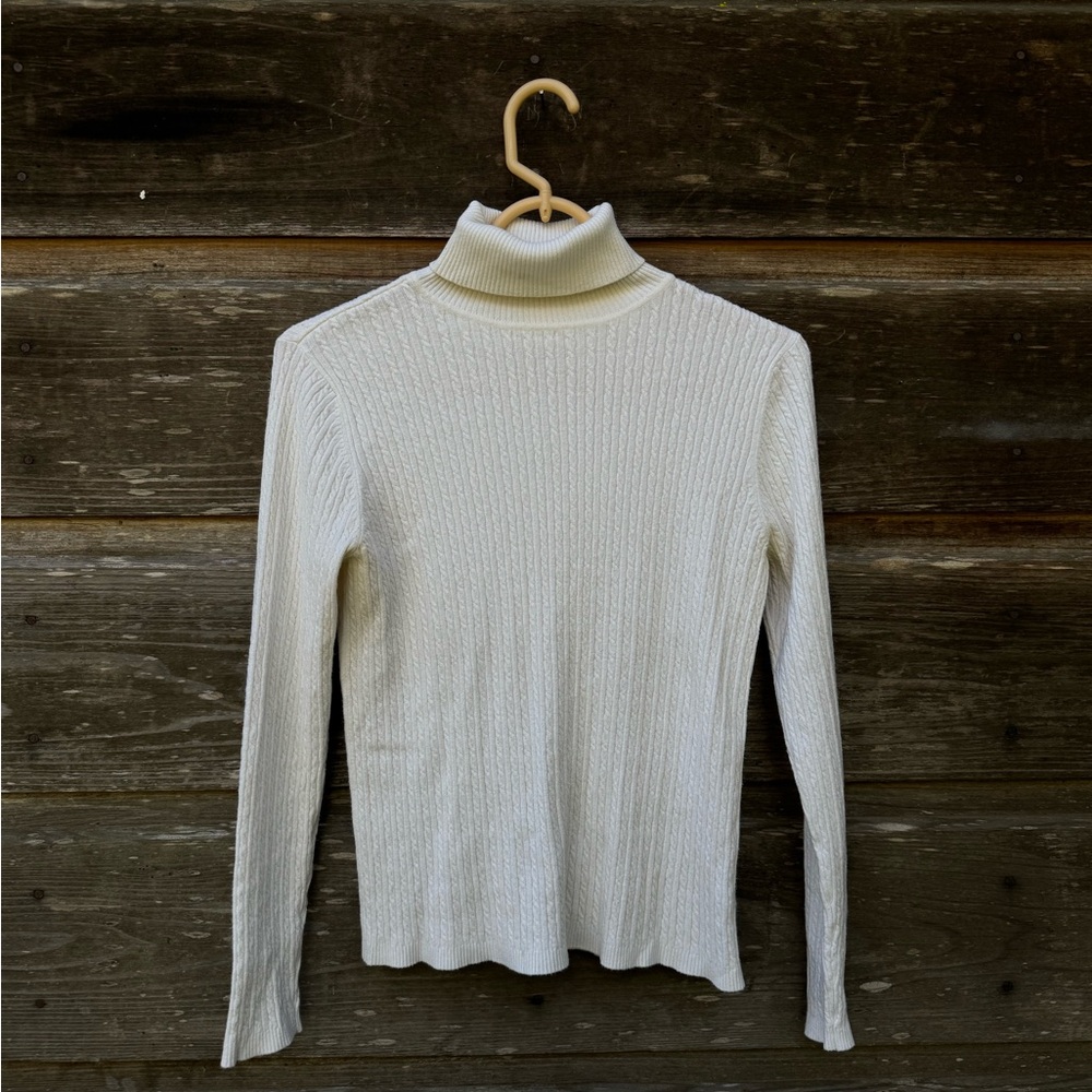 Cream Turtleneck Sweater